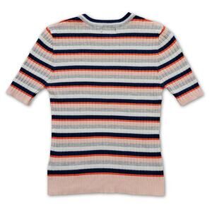 Forever 21 Striped Sweater - Women’s Medium - Short Sleeve Ribbed Knit Crop Top